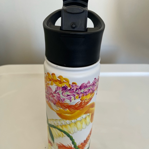 Floral Insulated Water Bottle - White and Black - Picture 2 of 5